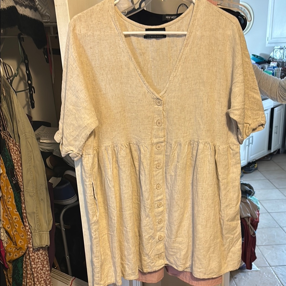 Urban Outfitters Cream Button-Up Blouse